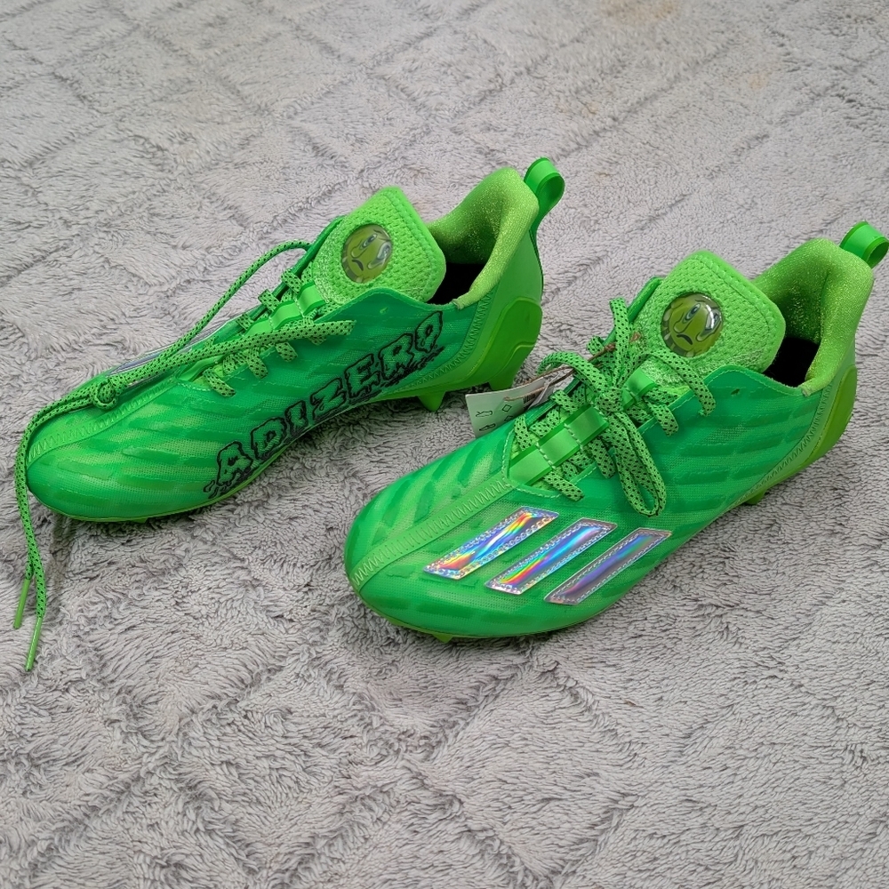Adidas Adizero Team Solar Green Silver Big Mood Football Cleats Mens 8.5 GX7891 - Picture 4 of 8